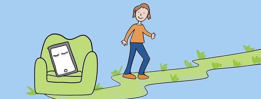 Beim Spazierengehen bleibt das Handy zu Hause