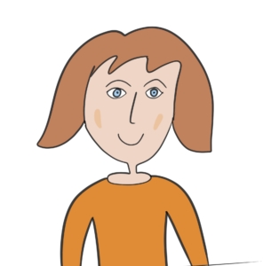 ein fröhliches und entspanntes Gesicht einer Frau